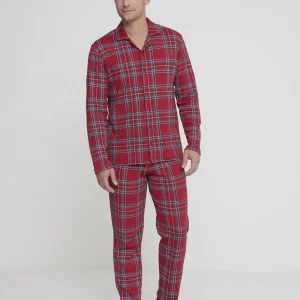 Rif.2965 Pigiama uomo scottish in caldo cotone aperto davanti