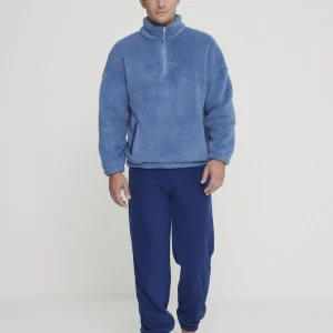 Rif.2976 Pigiama uomo maglia eco pelliccia