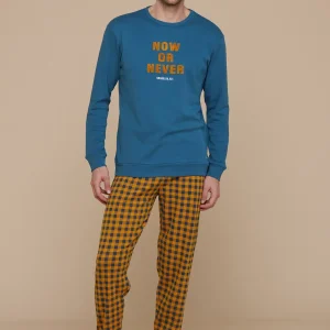 Rif.2525 Pigiama uomo caldo cotone play noidìnotte