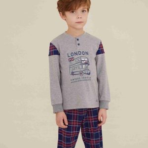 Rif.1825 Pigiama Bambino (noidìnotte) Caldo Cotone