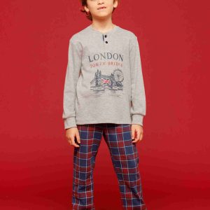 Rif.1962 Pigiama Bambino (noidìnotte) Caldo Cotone