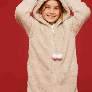 Rif.2034 Vestaglia Bambina Coral-Fleece (noidìnotte)