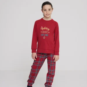 Rif.2454 Pigiama bambina/o winter holiday in caldo cotone girocollo