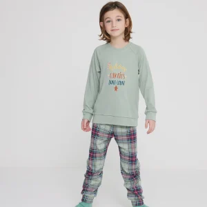 Rif.2454 Pigiama bambina/o winter holiday in caldo cotone girocollo