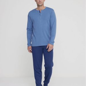 Rif.2994 Pigiama uomo conformato caldo cotone brooklyn