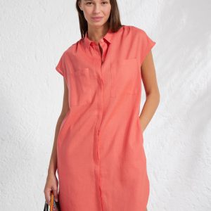 Rif.3133 Abito camicia donna lino classic