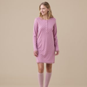 Rif.3442 Camicia da notte donna in caldo cotone calibrato  articolo cuore.