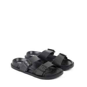 Rif.3079 Passo – Ciabatta Nera con Tre Fasce Regolabili e Suola Antiscivolo