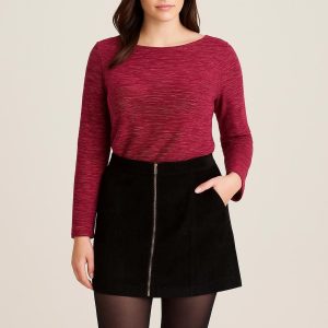 Maglia donna elegante in lurex bordeaux