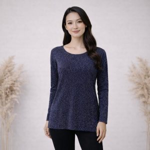 Maglia Blu Notte Luminosa Donna Elasticizzata