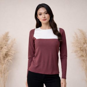 Maglia Donna Bicolor Cotone Elasticizzato