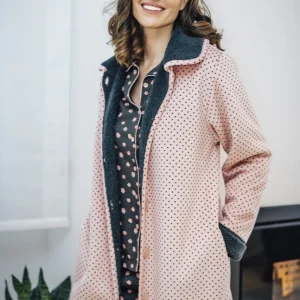 Vestaglia peluche "Pois" - Donna