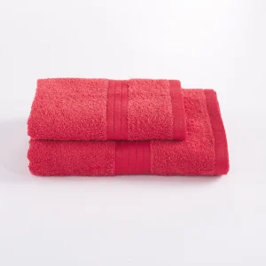 Set asciugamani in spugna living – rosso