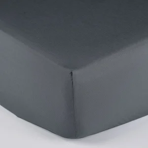 Lenzuola sotto colorado percalle di cotone – grigio antracite
