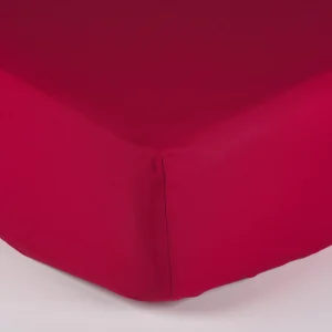 Lenzuola sotto colorado percalle di cotone – bordeaux