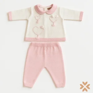 Tutina spezzata ricami d'amore- Bimbalò