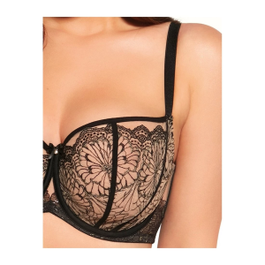Reggiseno Balconcino Coppe Grandi Nero/Nude