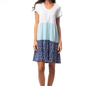 Camicia da notte 1/2 "Blue Flower" - Donna