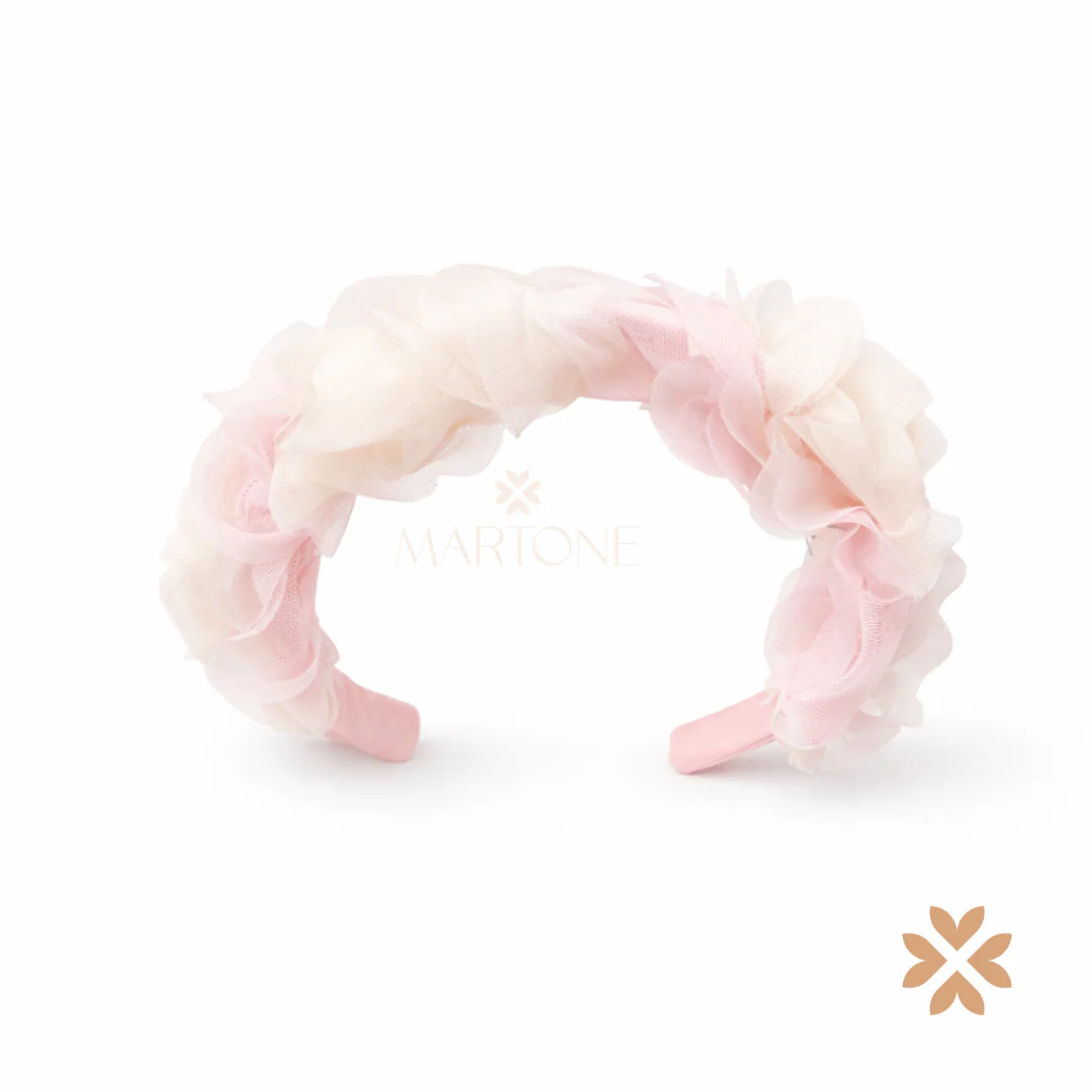 Cerchietto bimba con fiori in tulle - Deolinda - immagine 2