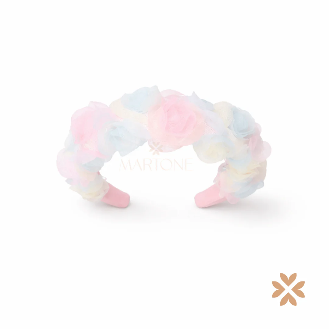 Cerchietto con fiori in tulle - Deolinda - immagine 2