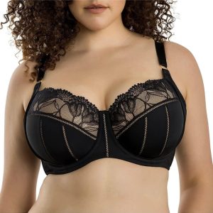 Reggiseno nero in pizzo con ferretto