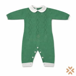 Tutina intera in filo di cotone verde - Isabel&Martinez