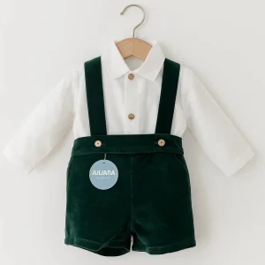 Completo in velluto con bretelle - Juliana