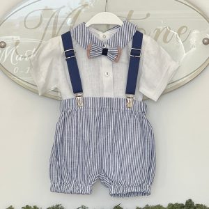 Pagliaccetto a righe con bretelle - La Sartoria Dei Piccoli