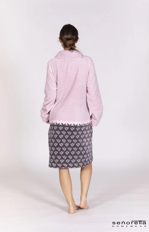 Vestaglia peluche "Foglie rosa" - Donna - immagine 3